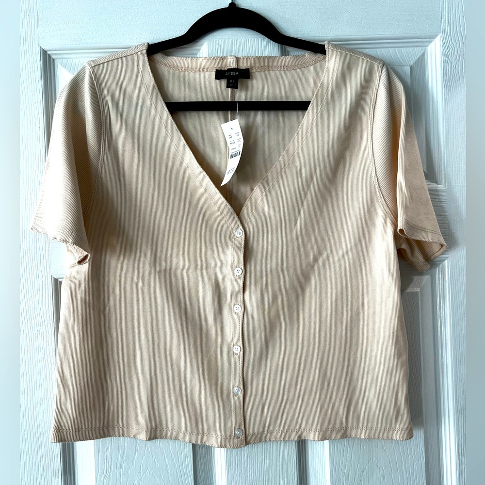 Ribbed V-Neck Cardigan Top